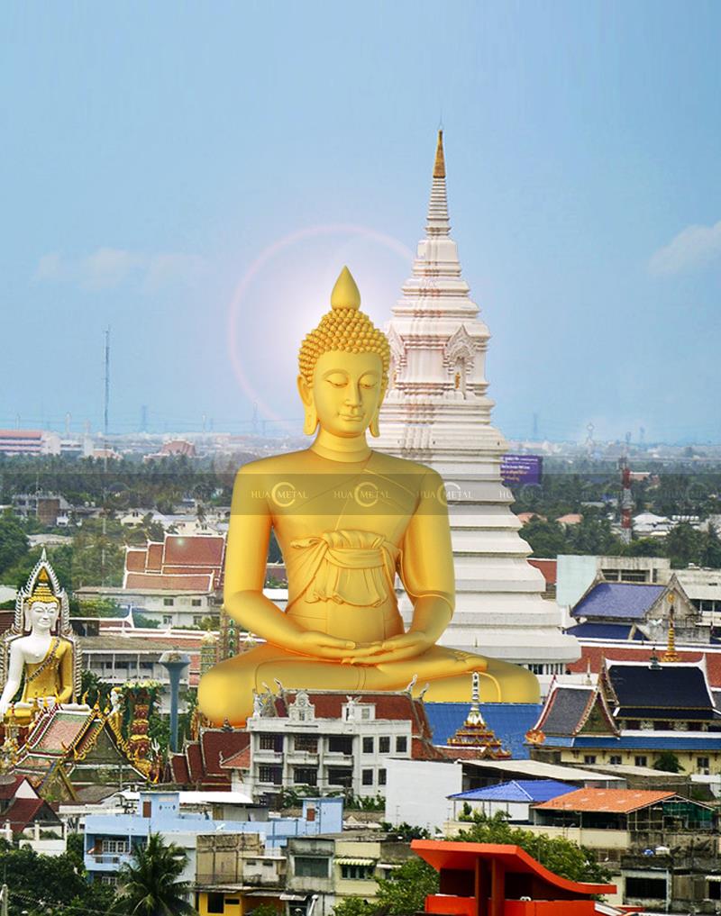 Tailand-Buyuk Bronza-Sakyamuni-Budda-Haykal-Haykal